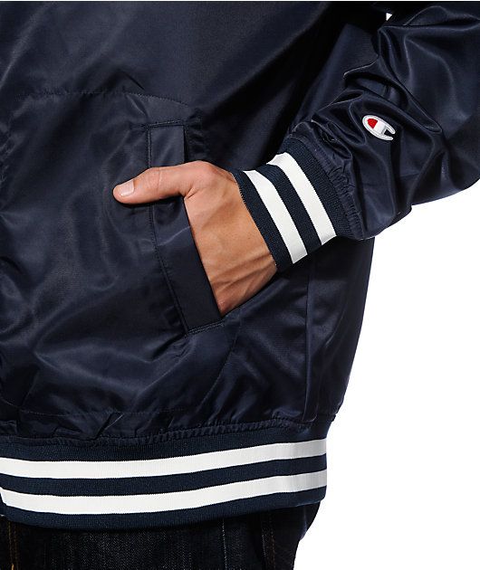 champion satin zip baseball jacket