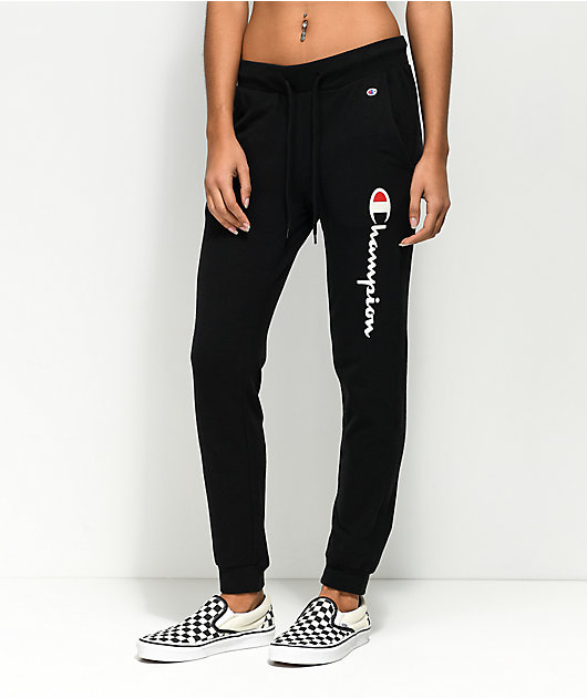 champion script black joggers