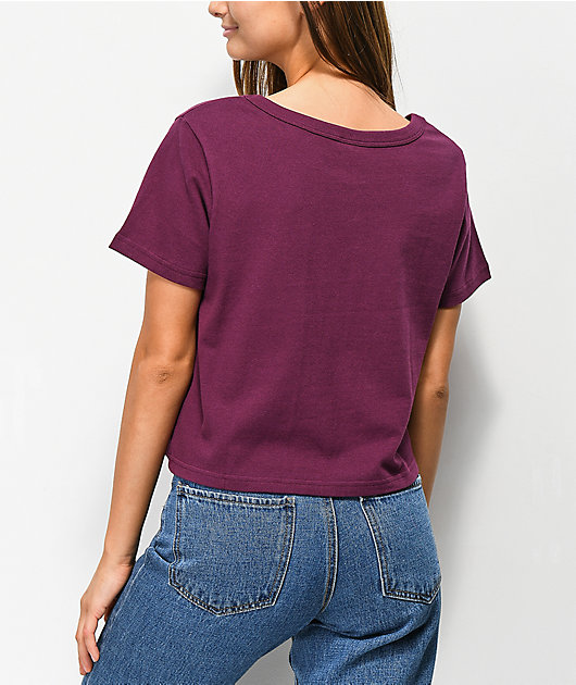 Champion Script Burgundy Crop T-Shirt