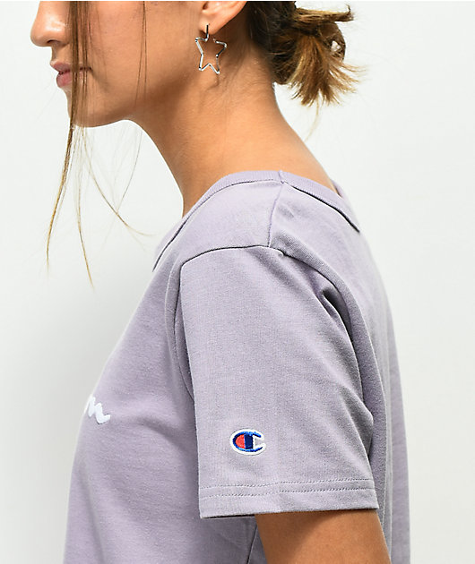 Champion Script Lilac Crop T-Shirt