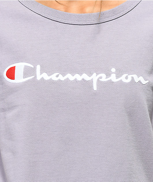 Champion Script Lilac Crop T-Shirt