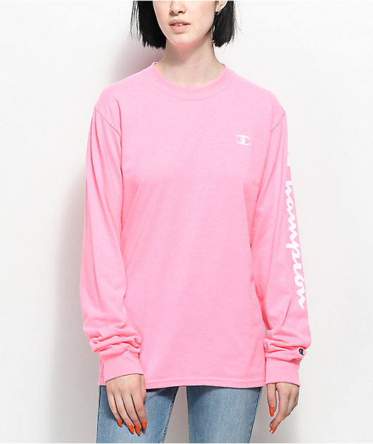 champion long sleeve pink