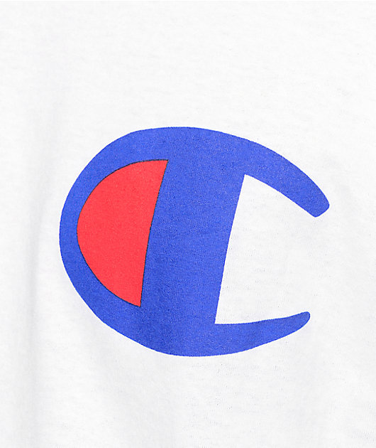 Champion Script Sleeve White Long Sleeve T-Shirt