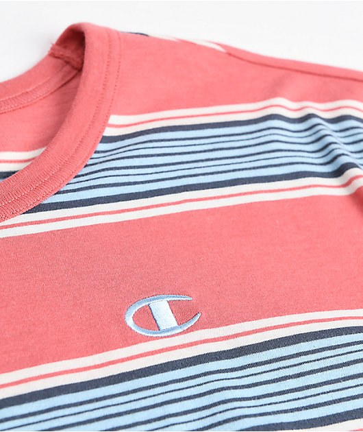 Champion Siesta Pink & Blue Stripe T-Shirt