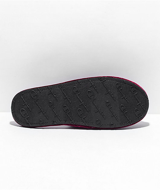 Champion Sleepover Lux Red & Gold Velvet Slippers