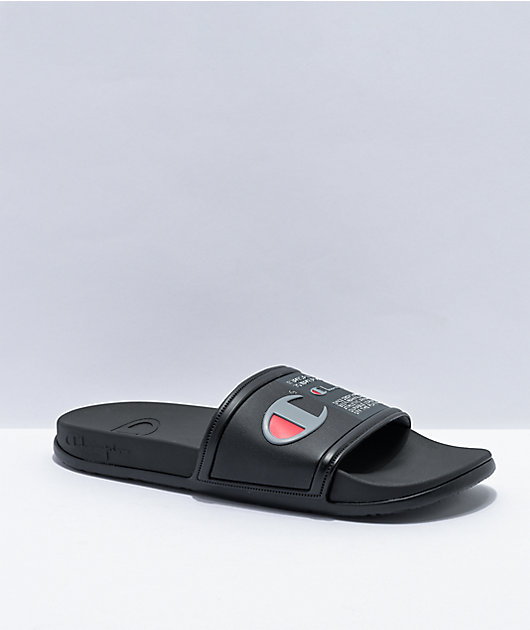 Champion Squish Black Concrete Slide Sandals Zumiez