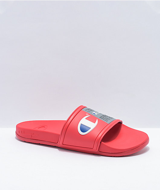 Champion Squish Red & White Slide Sandals