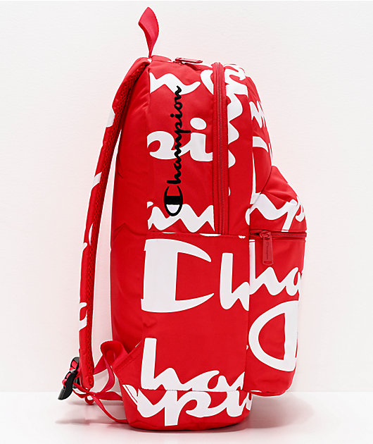 champion supercize 2.0 red and white backpack