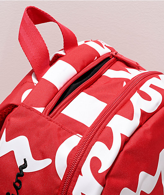 champion supercize 2.0 red and white backpack