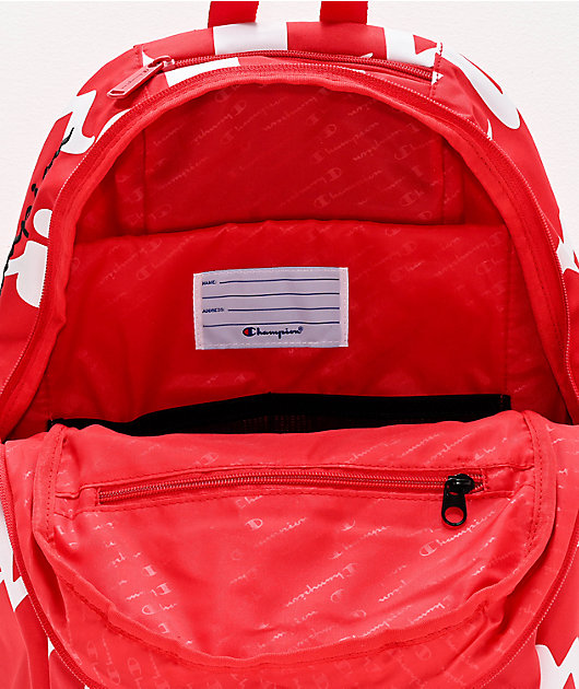 champion supercize 2.0 red and white backpack