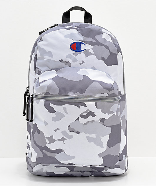 grey camo champion backpack