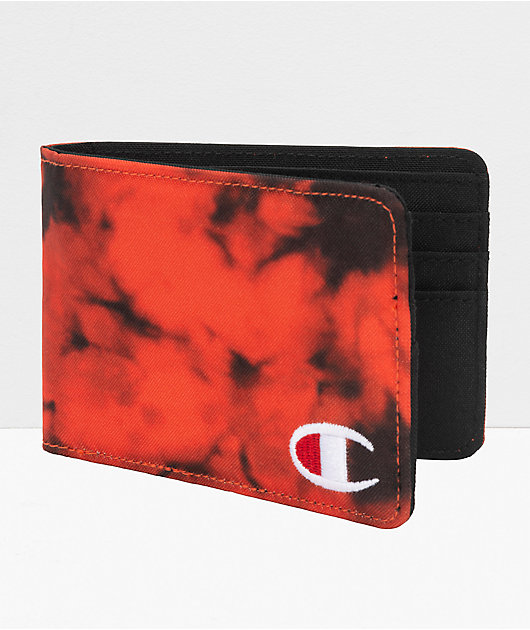 Champion Supercize Orange & Black Tie Dye Bifold Wallet | Zumiez