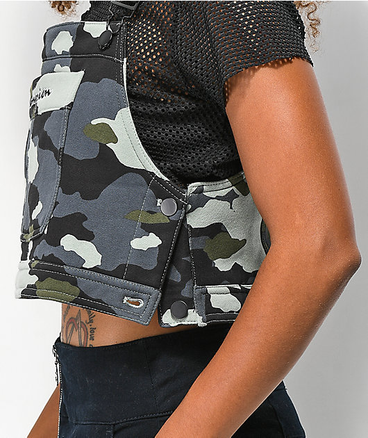 champion overall bib crop top