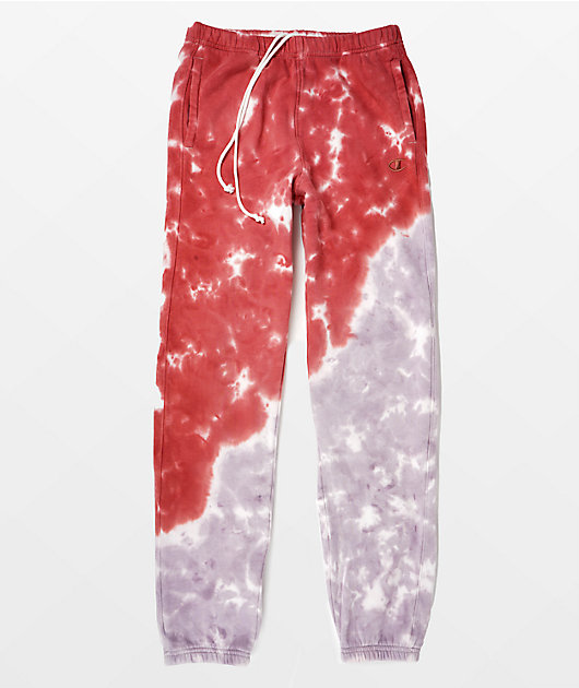 Champion Unity Red \u0026 Purple Tie Dye Sweatpants | Zumiez