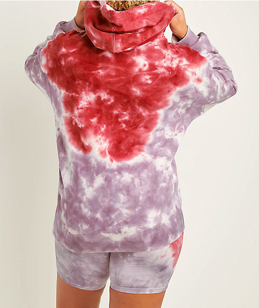 Champion Unity Red Purple Tie Dye Hoodie Zumiez