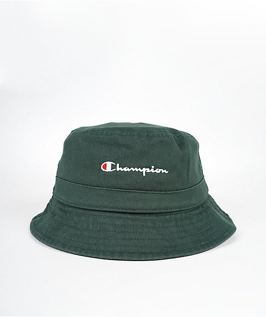 Champion Washed Dark Green Bucket Hat
