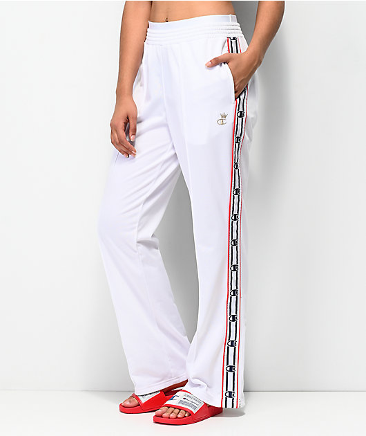 Champion White Logo Taping Track Pants