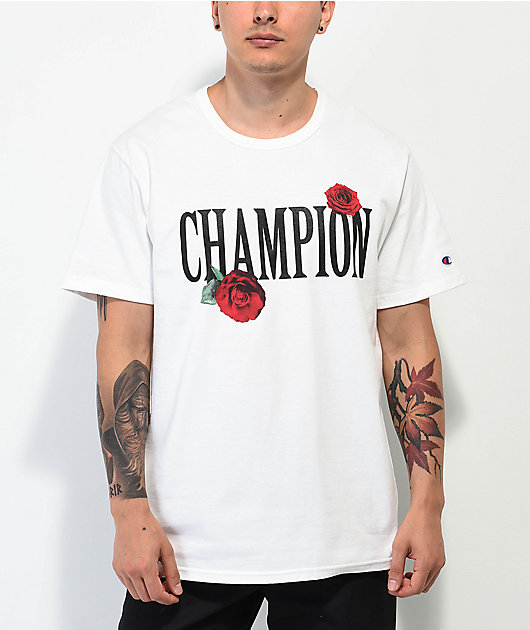 Champion With Roses White T Shirt Zumiez