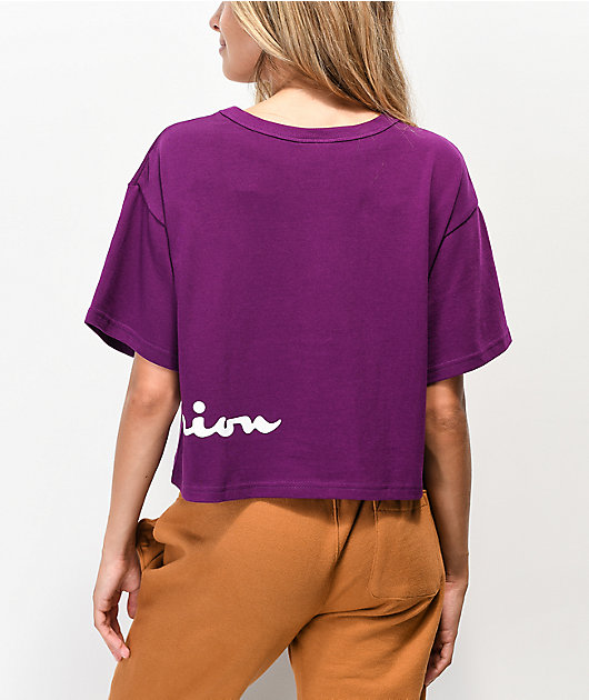 Champion Wrap Script Purple Crop T-Shirt