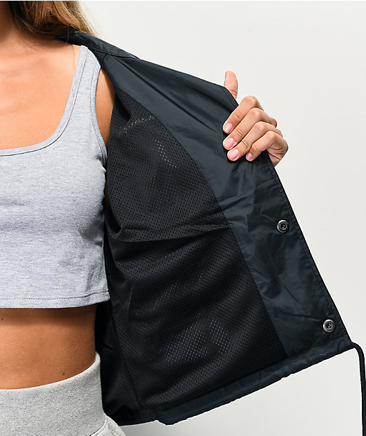 Champion Zipper Tape Black Crop Coaches Jacket