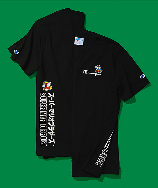 Champion X Super Mario Bros Kanji Black T Shirt Zumiez