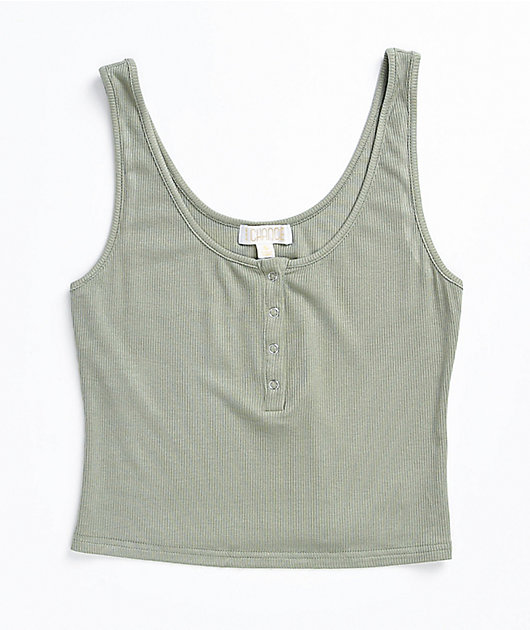 Sage Button Tank Sage Button Tank