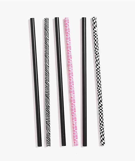 CharCharms Animal Print 6 Pack 40oz Tumbler Straws