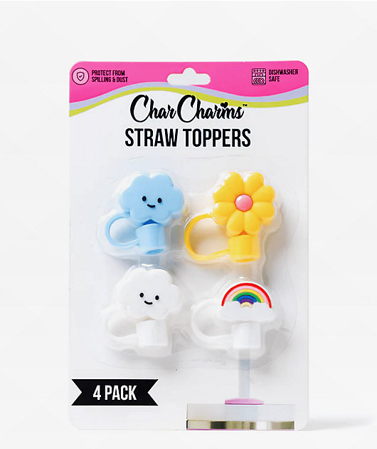 CharCharms Nature 4-Pack Straw Toppers