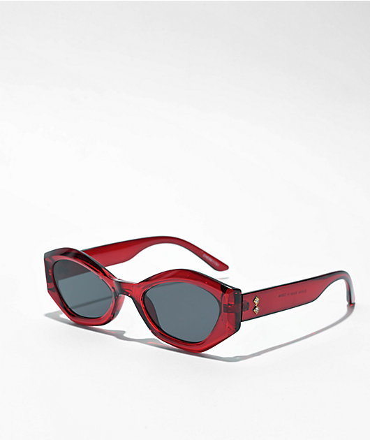 Cherry Bomb Crystal Red Smoke Sunglasses