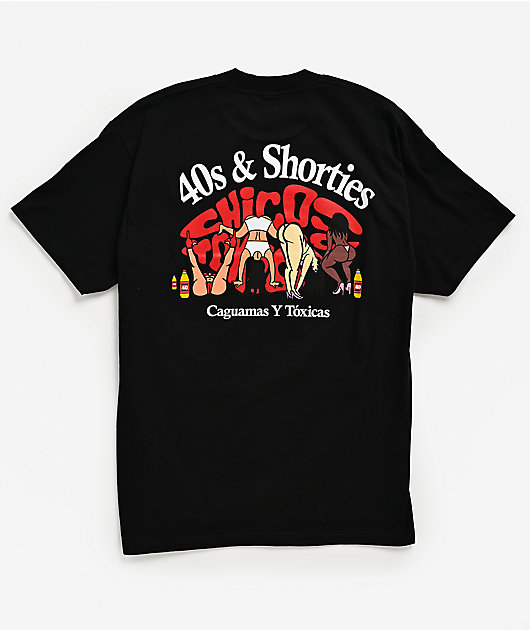 Chicos Toxicos x 40s & Shorties Caguamas Black T-Shirt | Zumiez