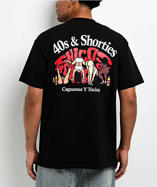 Chicos Toxicos x 40s & Shorties Caguamas Black T-Shirt | Zumiez