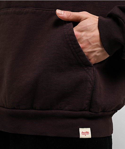 ミュージシャン EMBROIDERY LOGO HOODIE / CHOCOLATE BROWN Chocolate Work Label Brown Hoodie | Zumiez