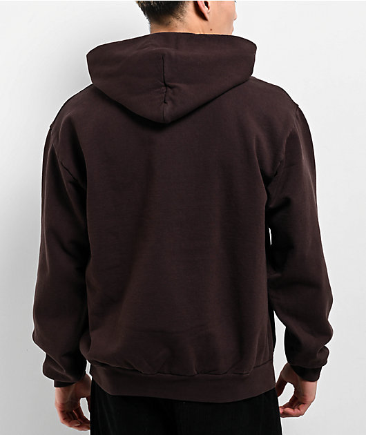 Chocolate Work Label Brown Hoodie | Zumiez