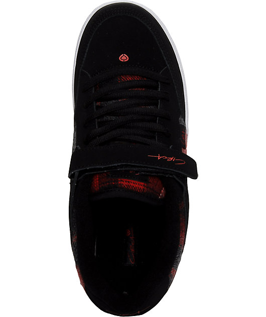 Circa 205 Vulc Black \u0026 Red Plaid Shoes 