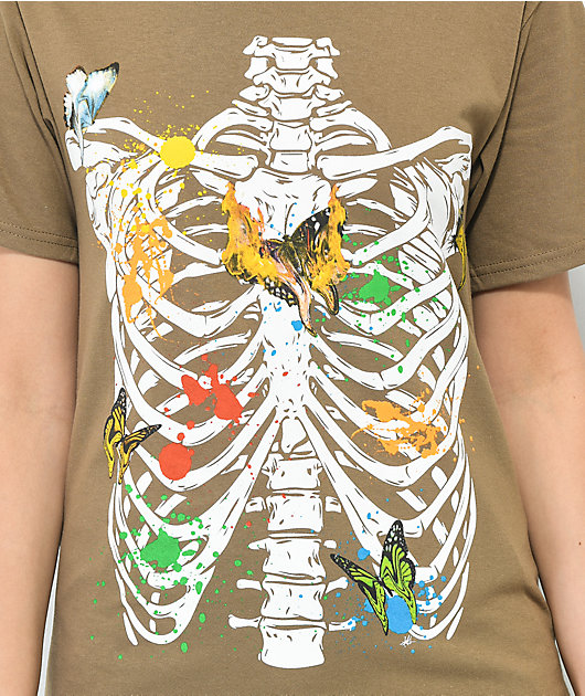 Civil Caged Skeleton Brown T-Shirt
