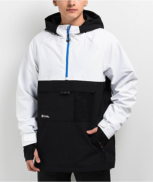 Coal Alder Black & White 10K Anorak Snowboard Jacket | Zumiez