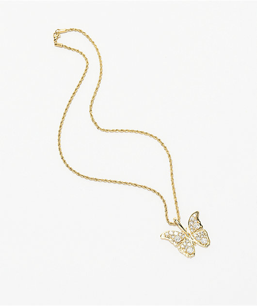 Collar cadena de cuerda en oro amarillo con forma de mariposa de Saint Midas de 22