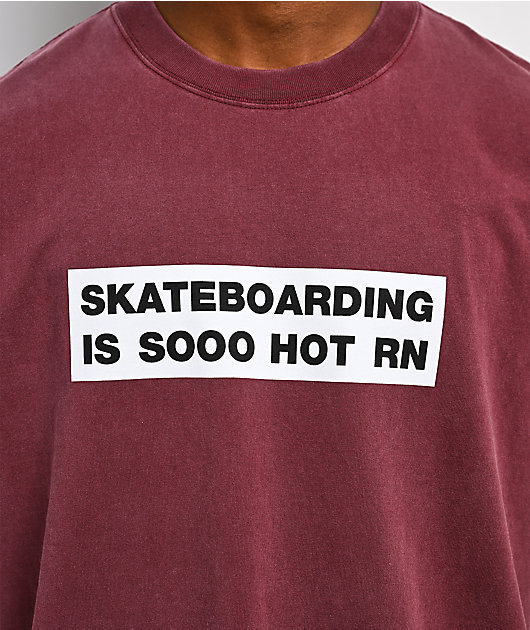 Color Bars Skateboarding Is Hot Red T-Shirt