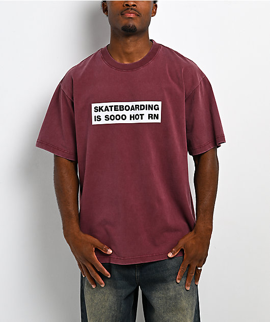 Color Bars Skateboarding Is Hot Red T-Shirt