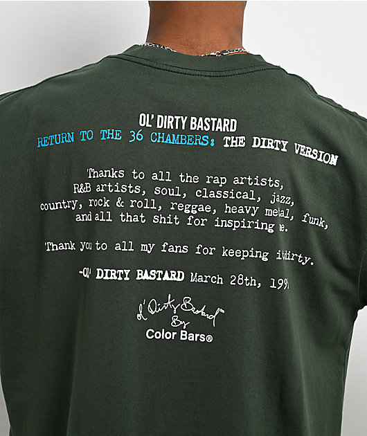 Color Bars x ODB Return Of The 36 Chambers Green T-Shirt | Zumiez