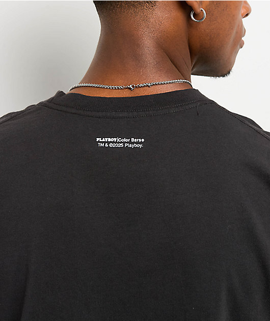 Color Bars x Playboy Rhinestone Flames Black T-Shirt | Zumiez