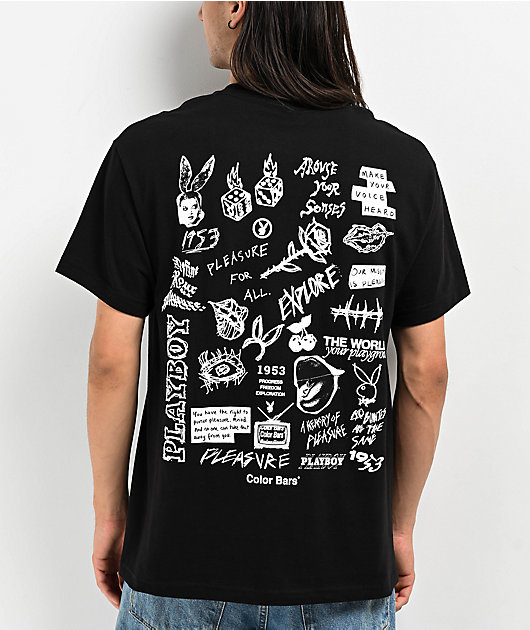 Color Bars x Playboy Sketch Black T-Shirt | Zumiez