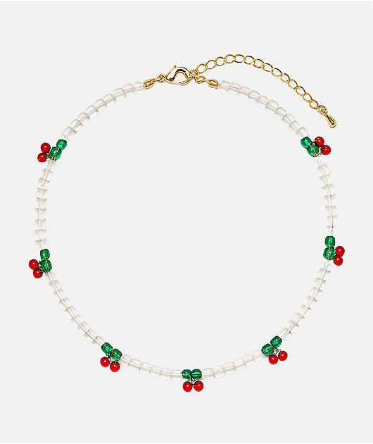 Color Trip Cherry Bead Choker Necklace | Zumiez