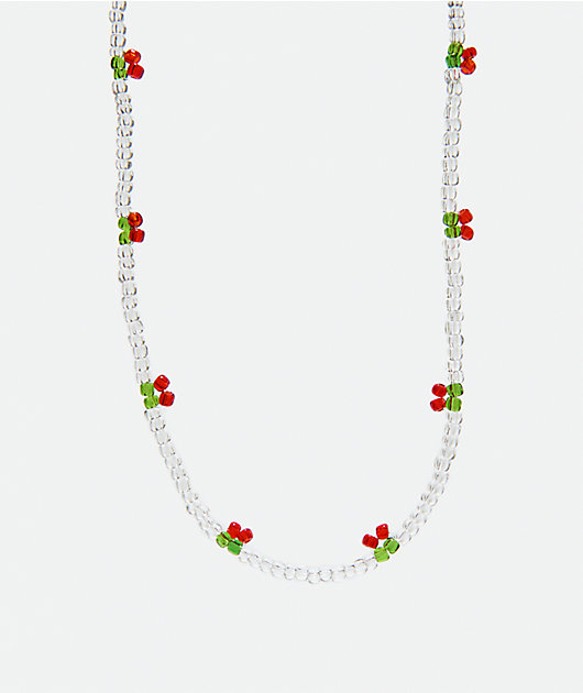 Color Trip Cherry Bead Choker Necklace