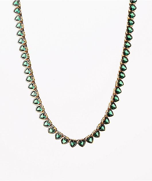 Color Trip Emerald Heart Tennis Choker