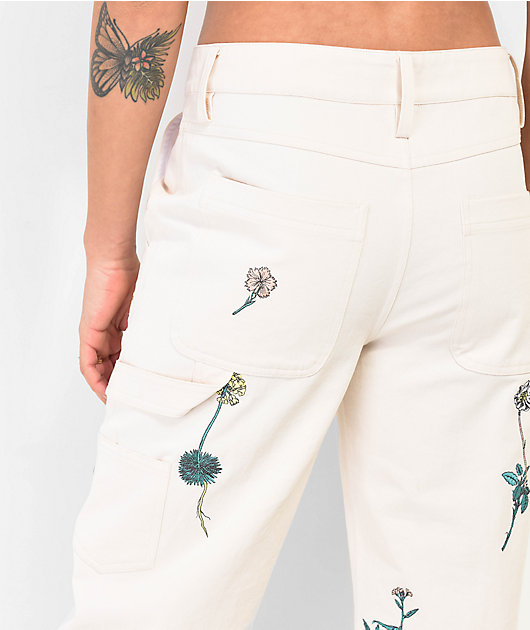 パンツ OHESHIO FLORAL CARPENTER PANTS, CREAM MUSINSA | OHESHIO
