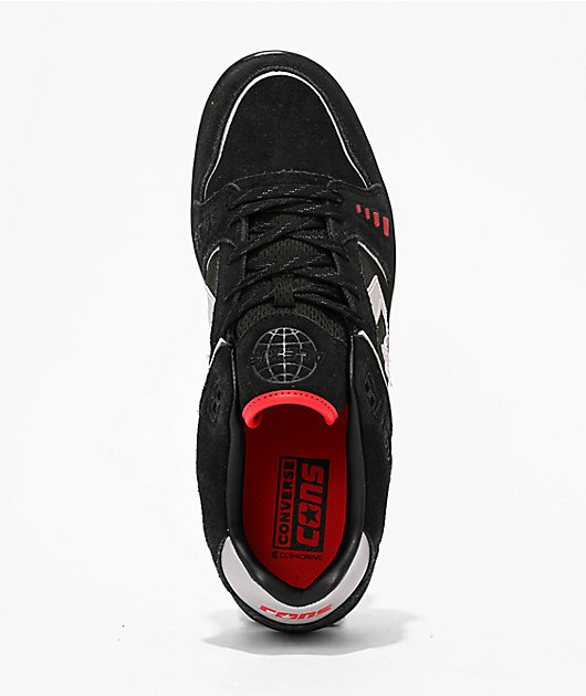 Converse AS-1 Pro Black, Silver & Red Skate Shoes | Zumiez
