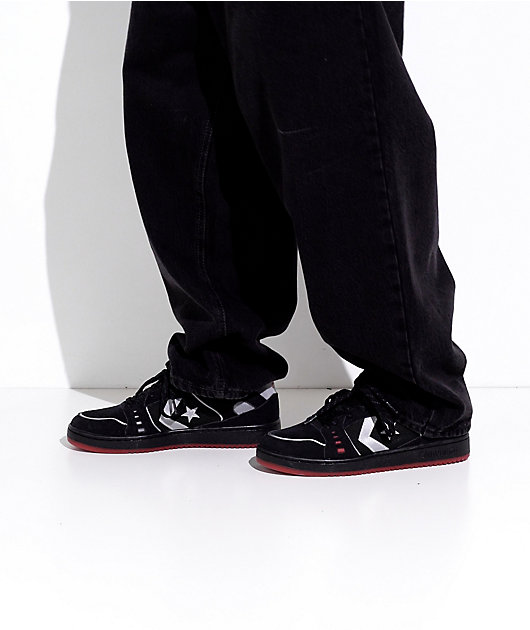 Converse AS-1 Pro Black, Silver & Red Skate Shoes | Zumiez