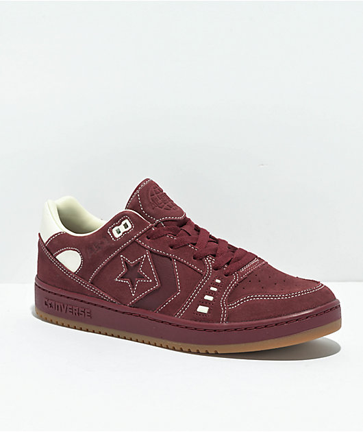 Converse AS-1 Pro Dark Burgundy & Egret Suede Skate Shoes | Zumiez