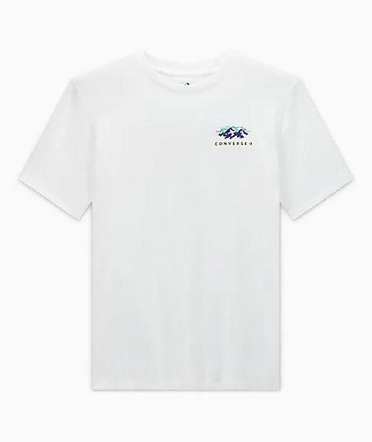 Converse Abstract Mountain White T-Shirt | Zumiez
